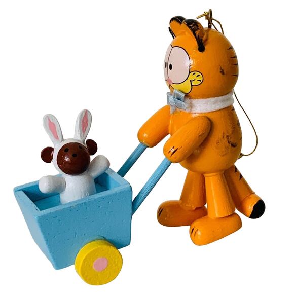 Vintage Other - 1981 Garfield Wooden Easter Ornament